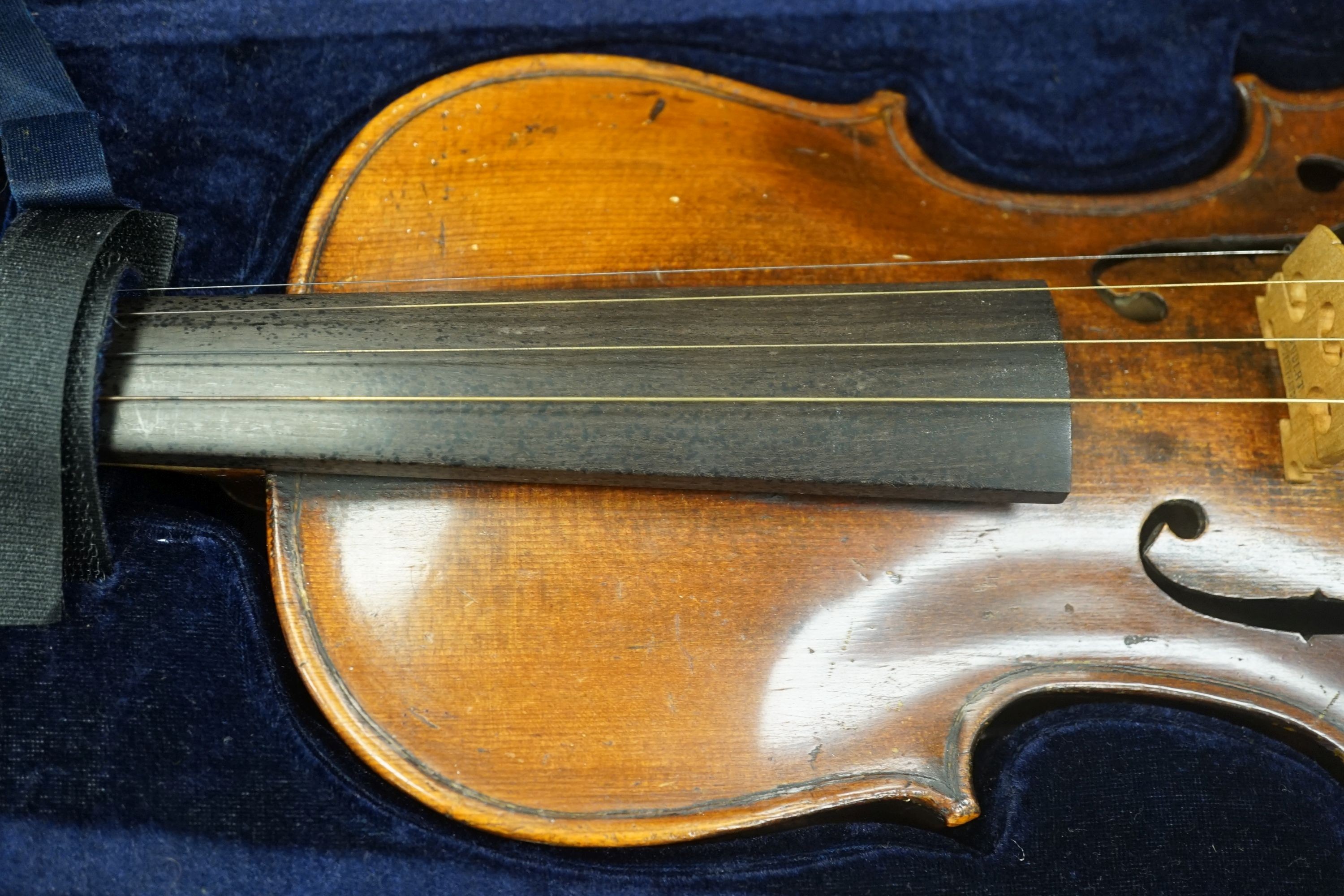 A 19th century German violin stamped Hopf, cased